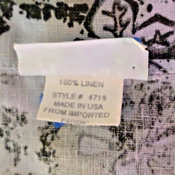 Habitat 100% Linen Button Down Shirt Womens Size L Floral Garden Girl Lagenlook - Picture 14 of 15